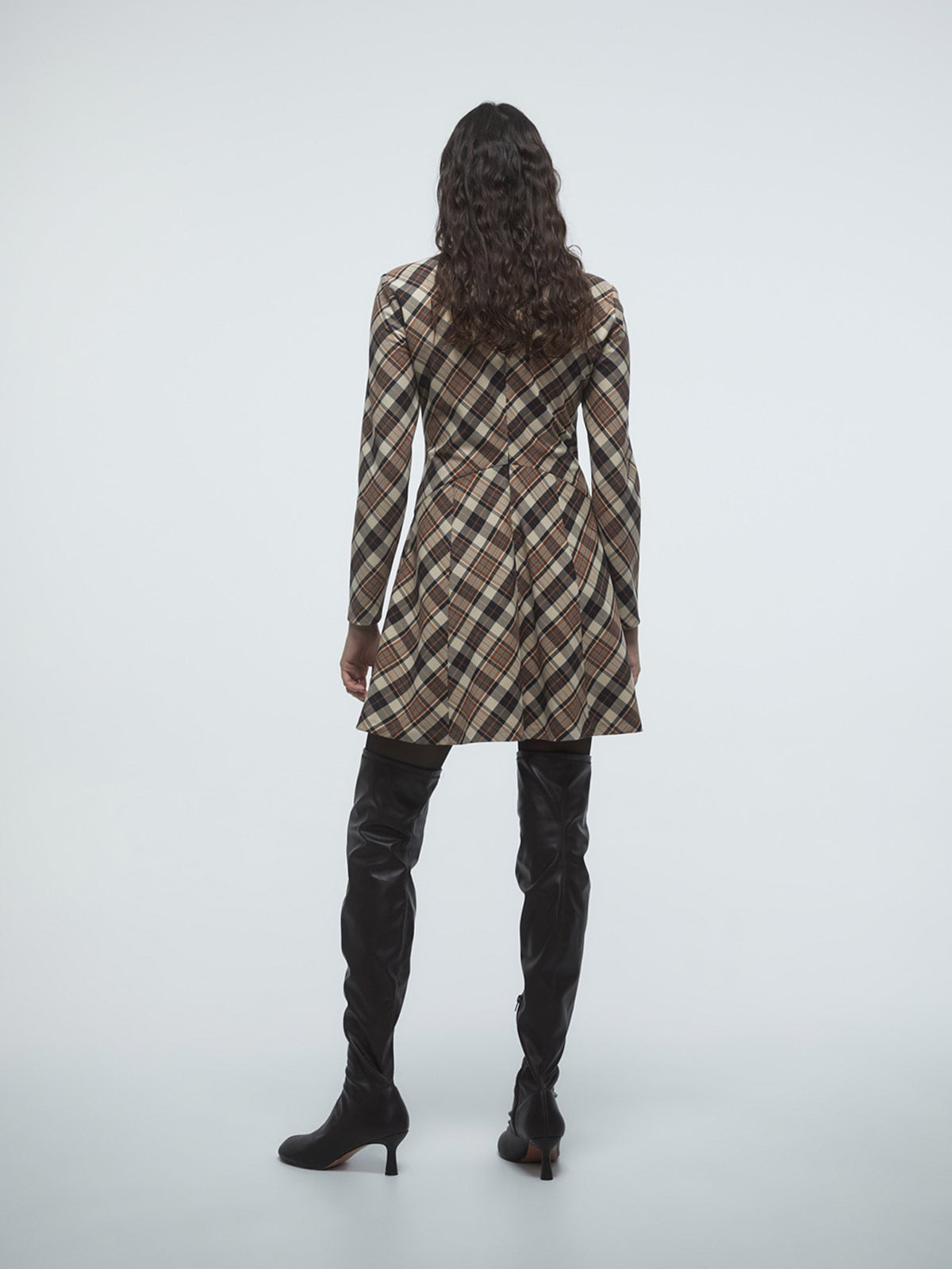VESTIDO MUJER SFERA CORTO CUADROS - 4