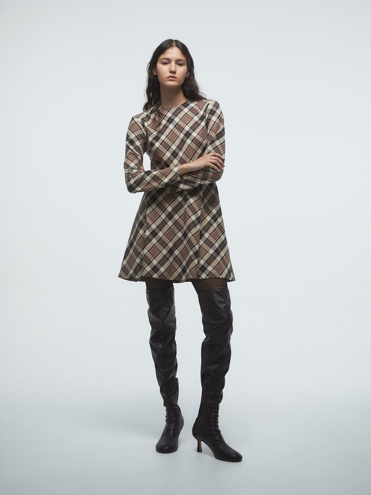 VESTIDO MUJER SFERA CORTO CUADROS