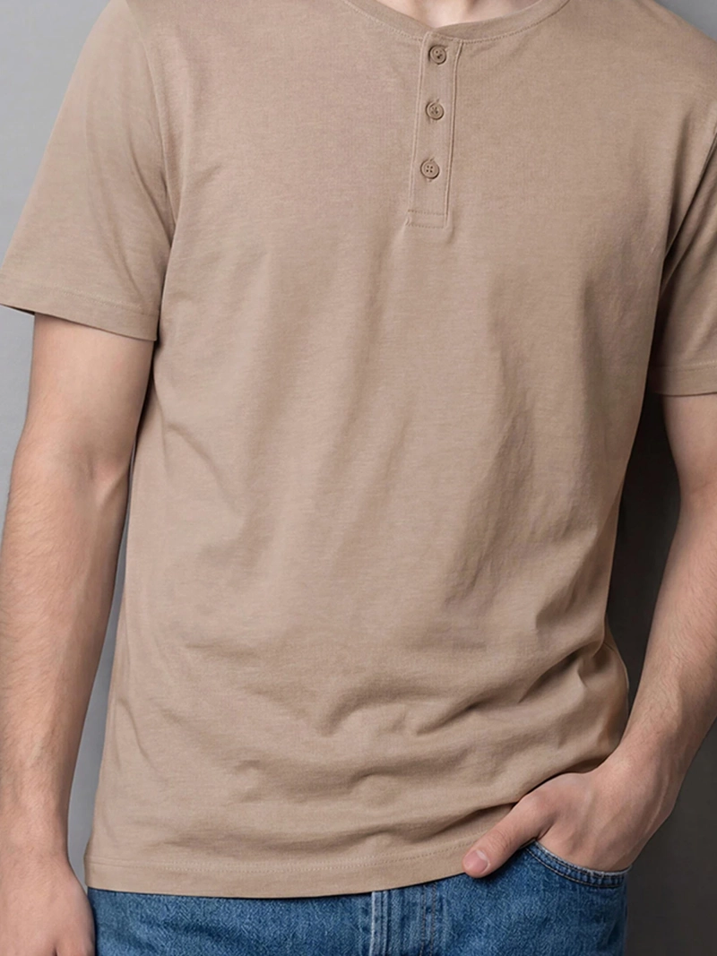 POLERA HOMBRE INDEX ALGODÓN CUELLO HENLEY MANGA CORTA - 4