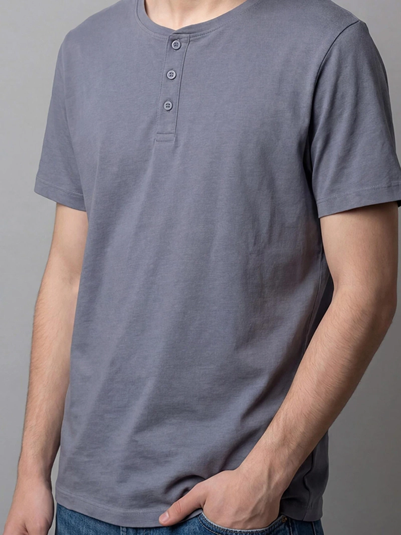POLERA HOMBRE INDEX ALGODÓN CUELLO HENLEY MANGA CORTA - 4