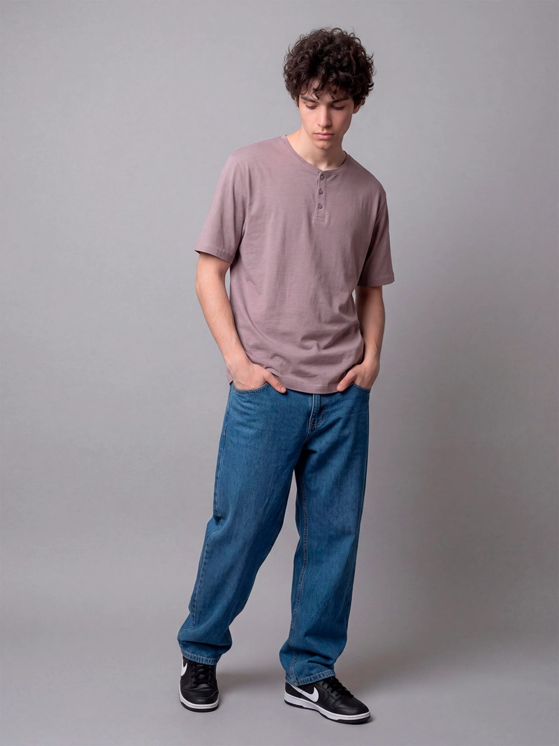 POLERA HOMBRE INDEX ALGODÓN CUELLO HENLEY MANGA CORTA - 3