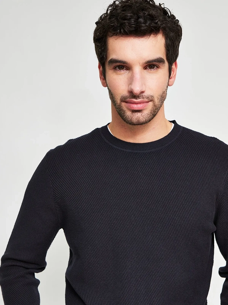SWEATER HOMBRE MARQUIS ALGODÓN CUELLO REDONDO TEXTURA - 3