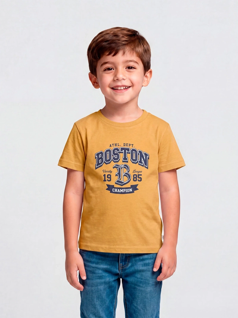 POLERA NIÑO HARVEST ALGODÓN MANGA CORTA - 1