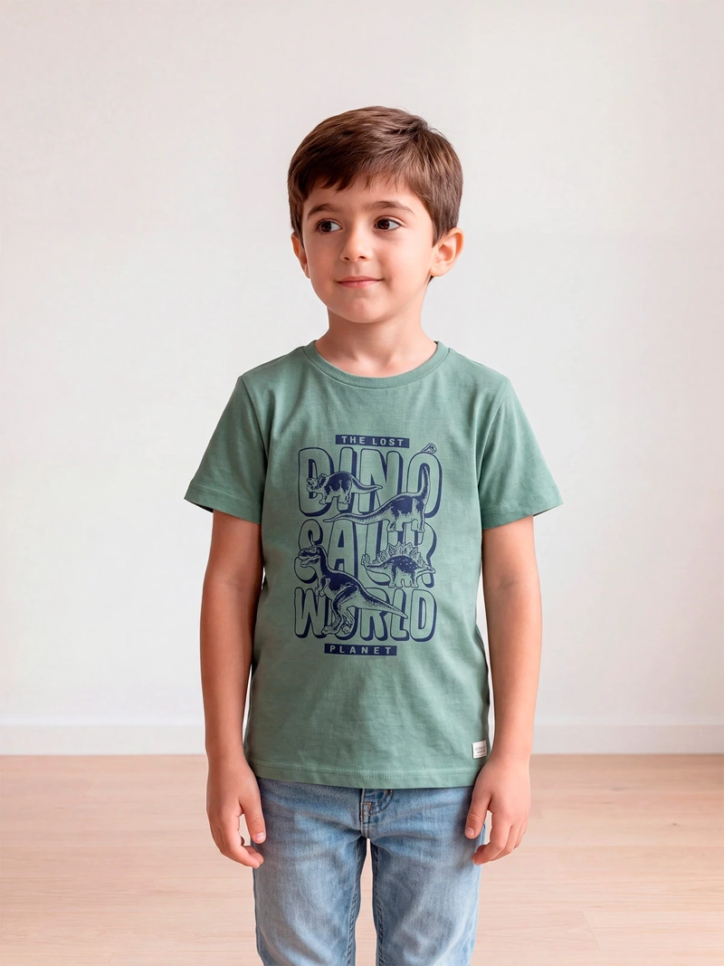 POLERA NIÑO HARVEST ALGODÓN MANGA CORTA - 1