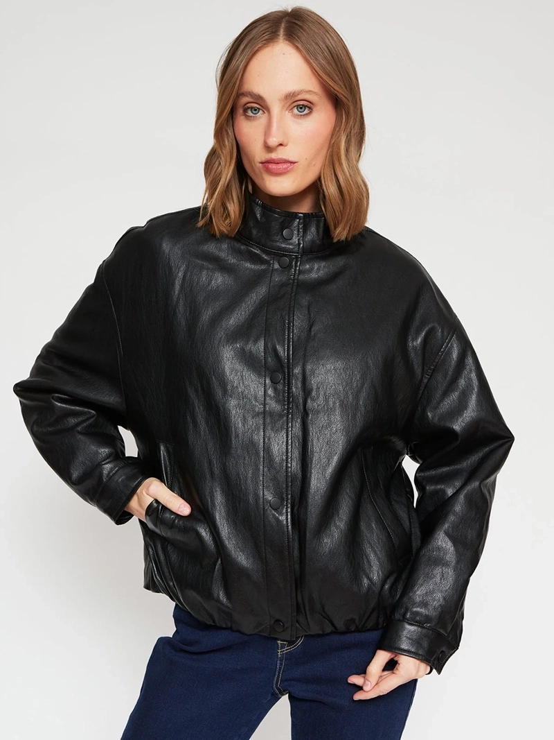 CHAQUETA MUJER MARQUIS BOMBER EFECTO PIEL - 2
