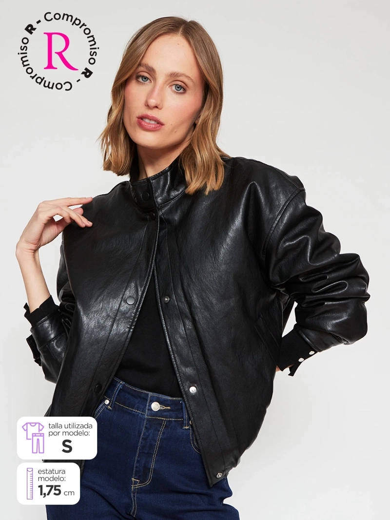 CHAQUETA MUJER MARQUIS BOMBER EFECTO PIEL - 1