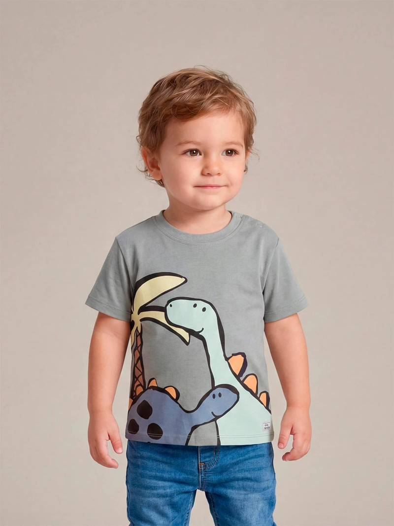 POLERA NIÑO BABY HARVEST ALGODÓN MANGA CORTA ESTAMPADA