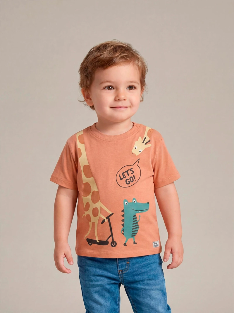 POLERA NIÑO BABY HARVEST ALGODÓN MANGA CORTA ESTAMPADA - 1