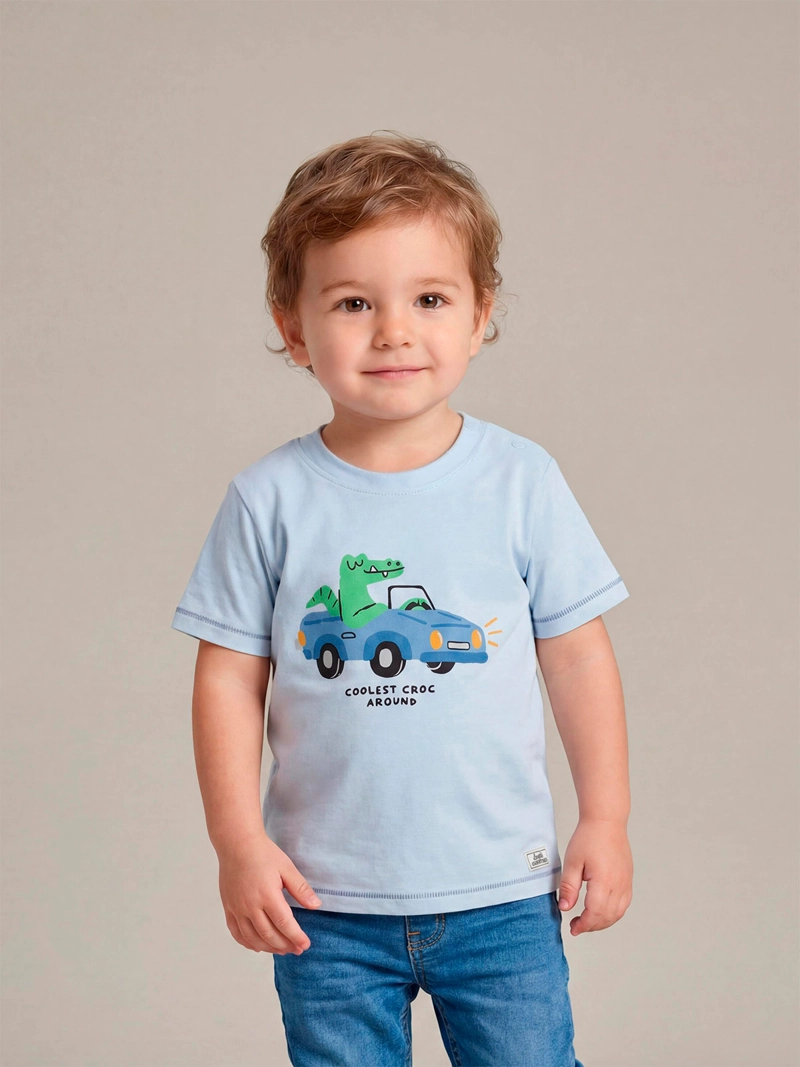 POLERA NIÑO BABY HARVEST ALGODÓN MANGA CORTA ESTAMPADA - 1