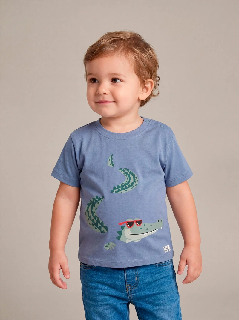 POLERA NIÑO BABY HARVEST ALGODÓN MANGA CORTA ESTAMPADA