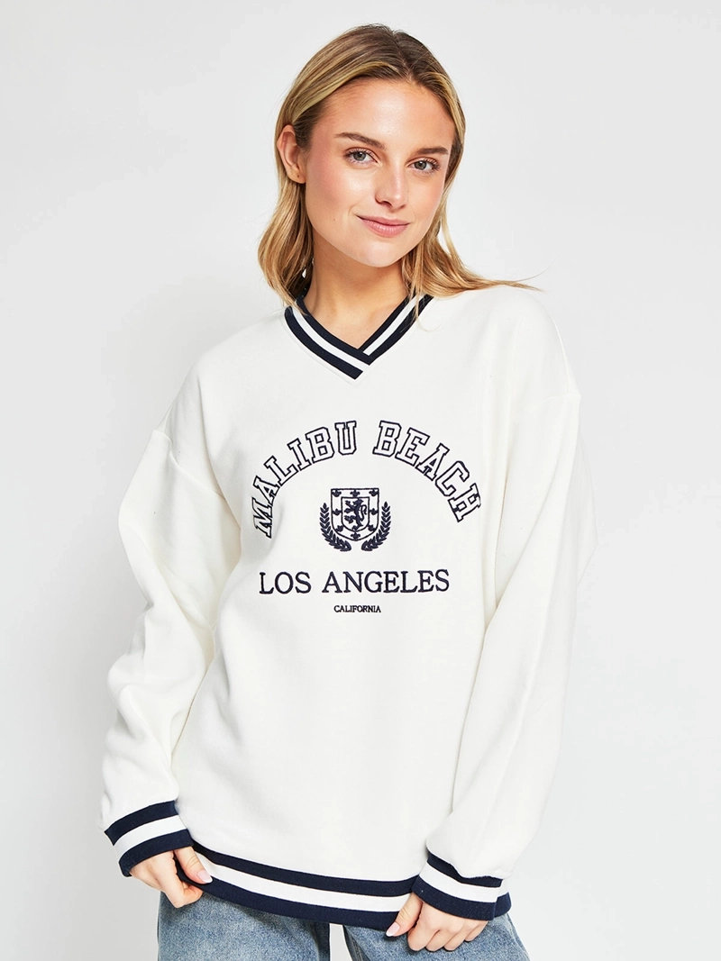 POLERÓN MUJER INDEX ALGODÓN CUELLO EN V MANGA LARGA - 2