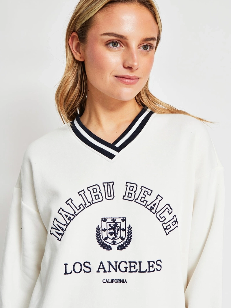 POLERÓN MUJER INDEX ALGODÓN CUELLO EN V MANGA LARGA - 4