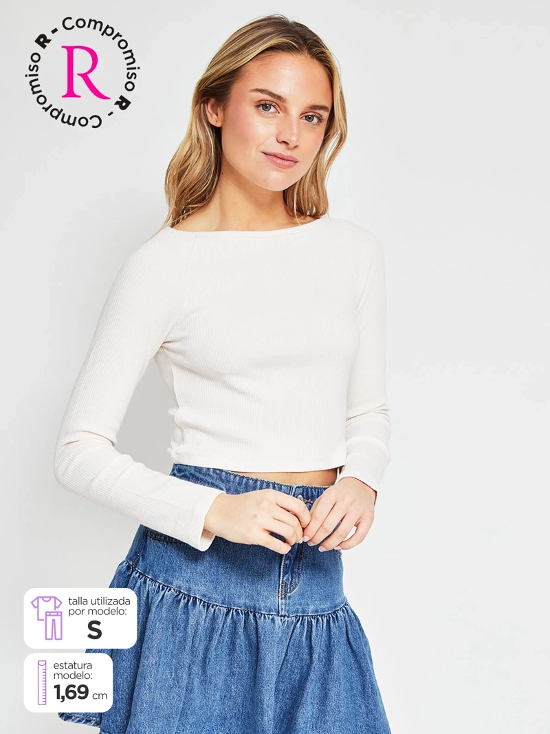 POLERA MUJER INDEX MANGA LARGA BÁSICA - 1