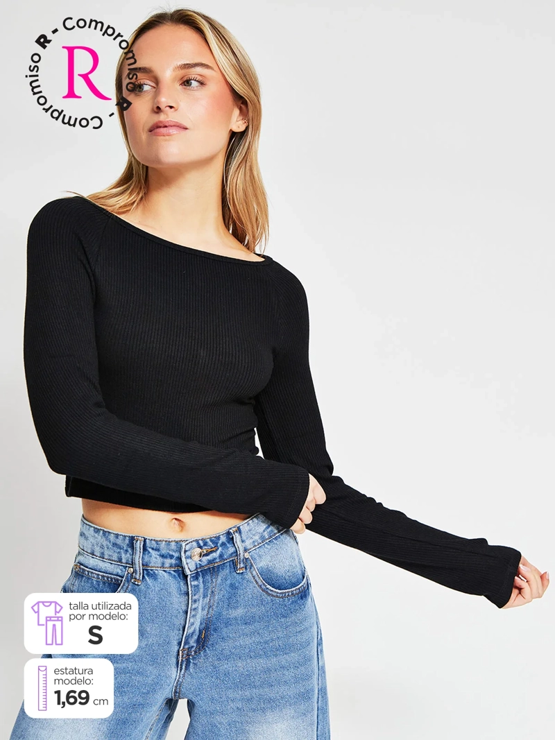POLERA MUJER INDEX MANGA LARGA BÁSICA - 1