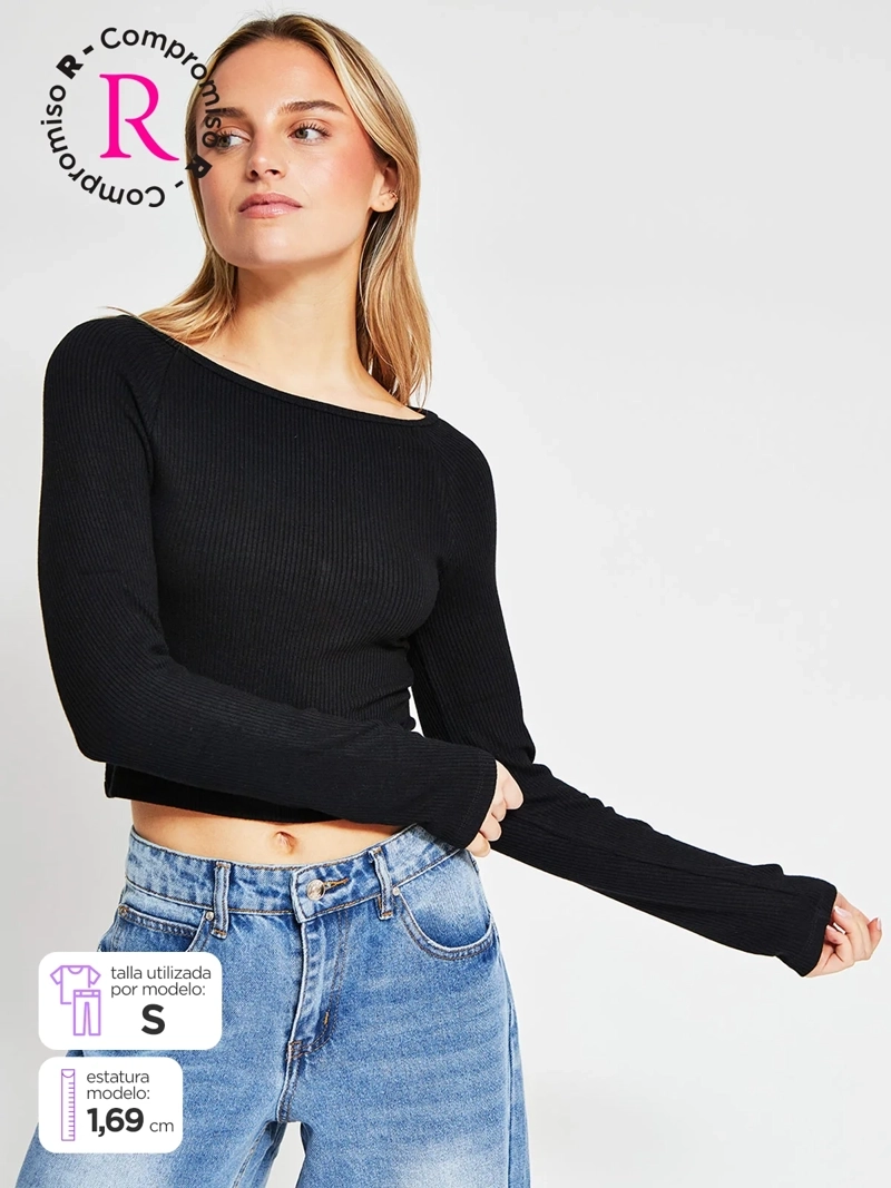 POLERA MUJER INDEX MANGA LARGA BÁSICA - 1