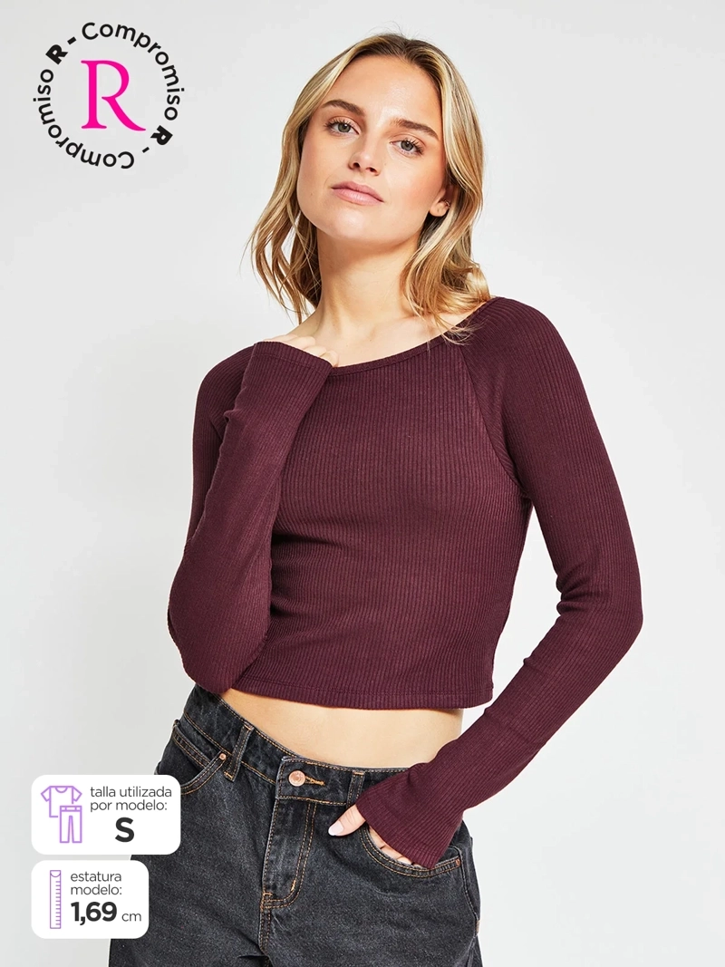 POLERA MUJER INDEX MANGA LARGA BÁSICA - 1