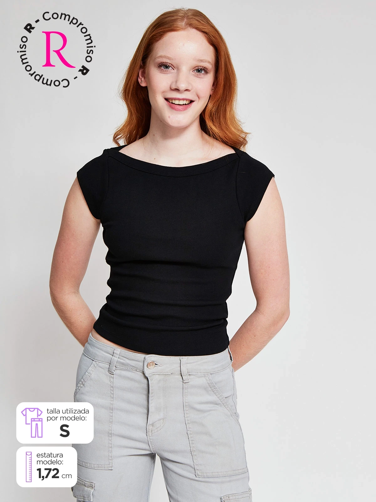 POLERA MUJER INDEX ALGODÓN MANGA CORTA BÁSICA - 1
