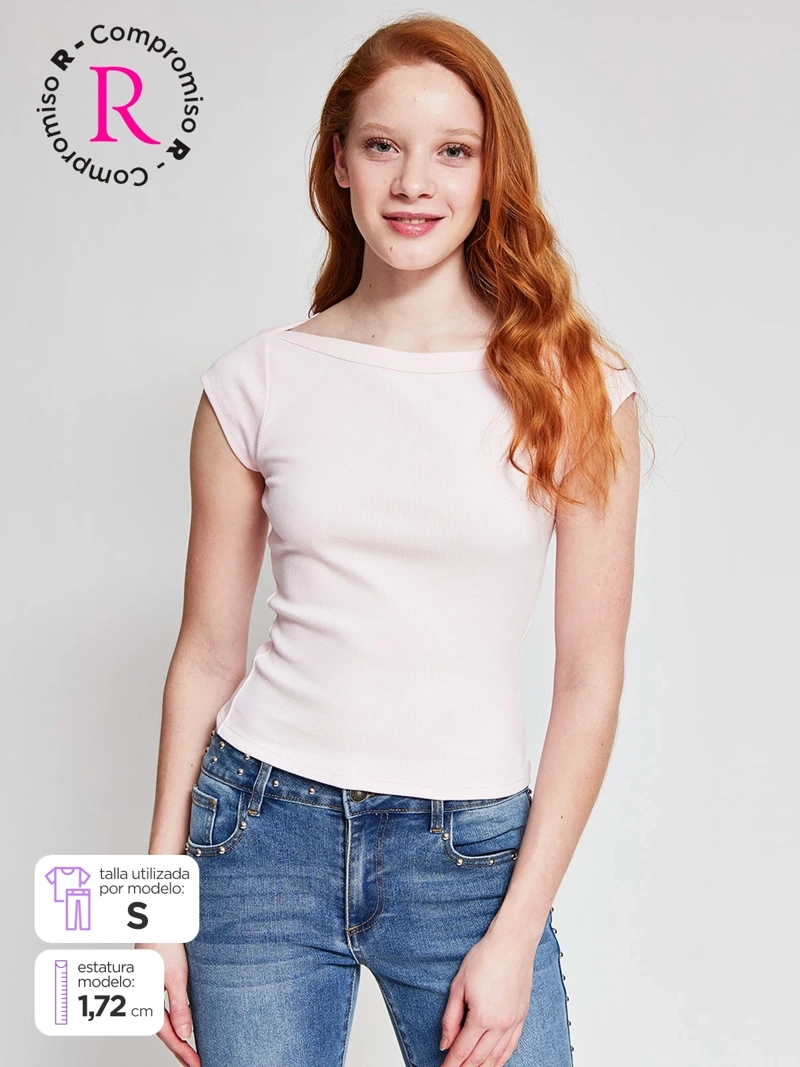 POLERA MUJER INDEX ALGODÓN MANGA CORTA BÁSICA