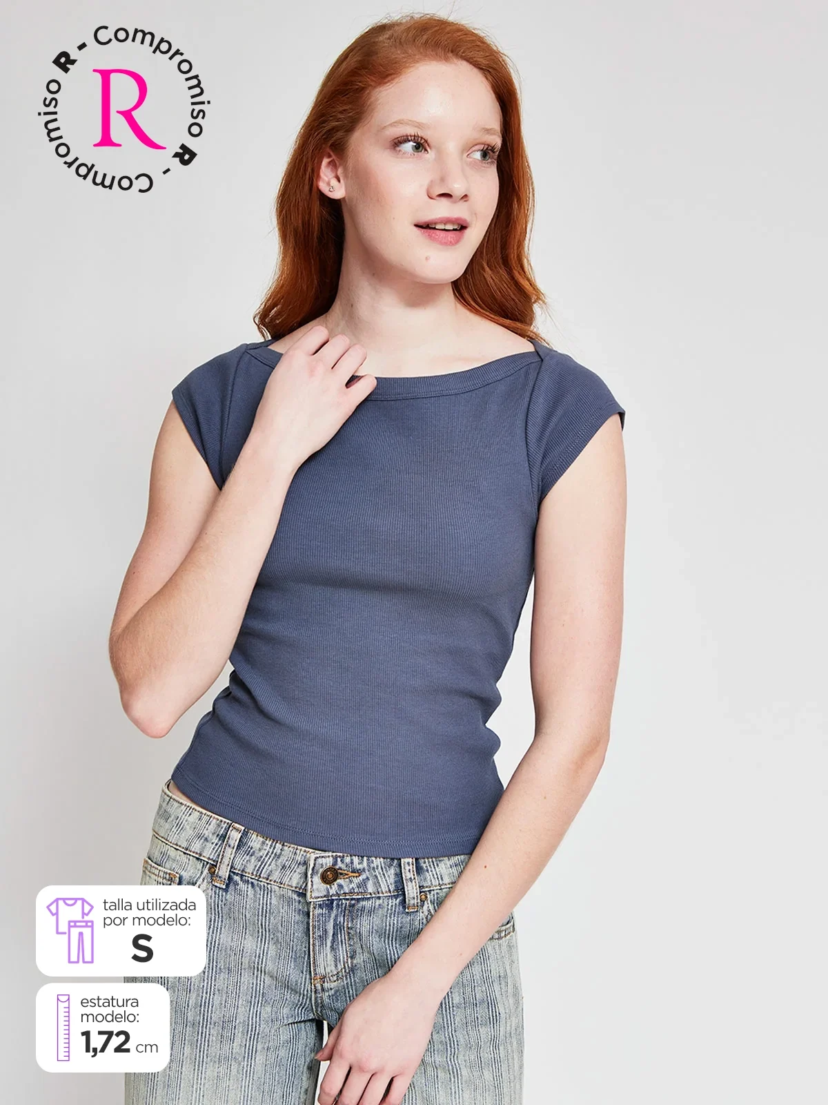 POLERA MUJER INDEX ALGODÓN MANGA CORTA BÁSICA - 1