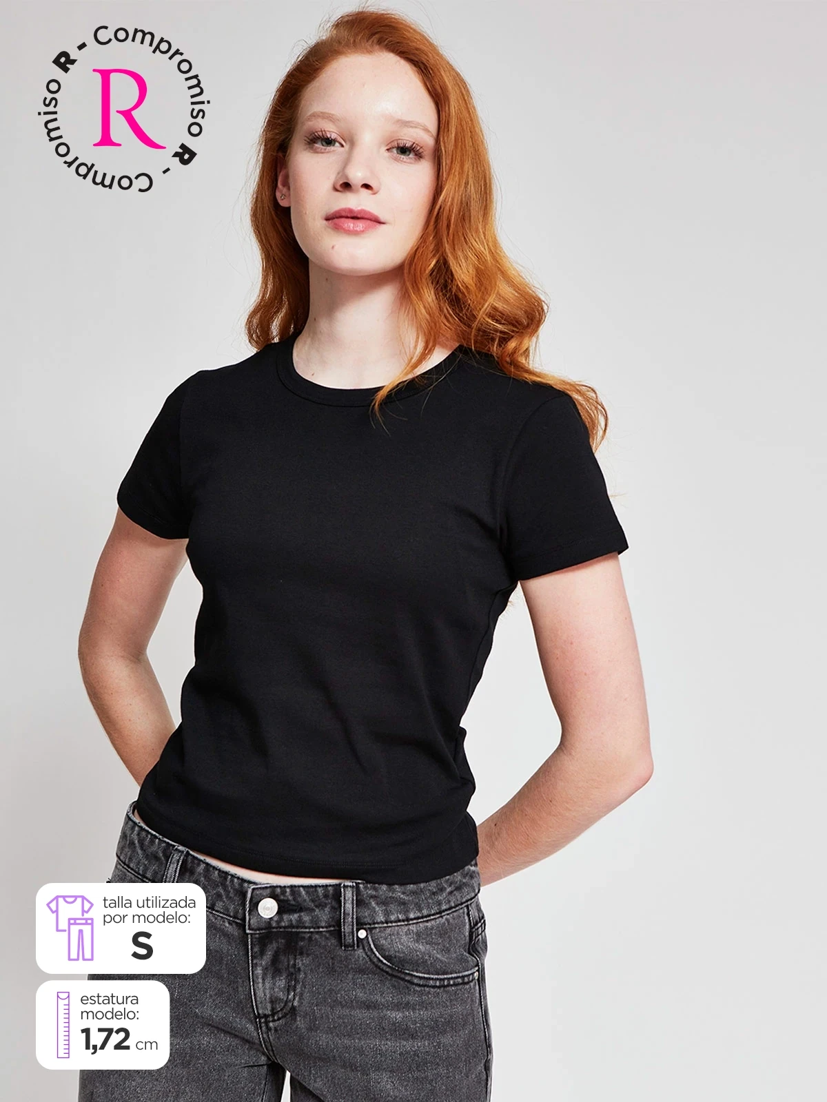 POLERA MUJER INDEX ALGODÓN MANGA CORTA BÁSICA - 1
