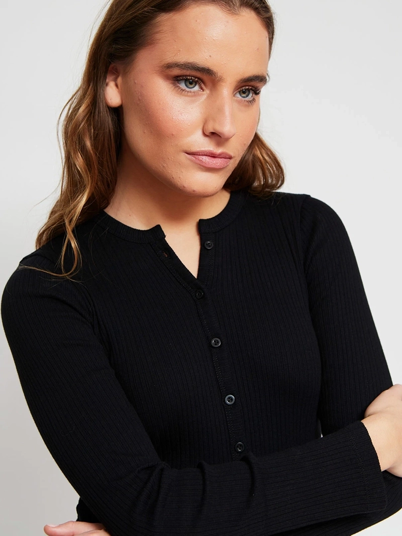 POLERA MUJER INDEX ALGODÓN MANGA LARGA BÁSICA - 4