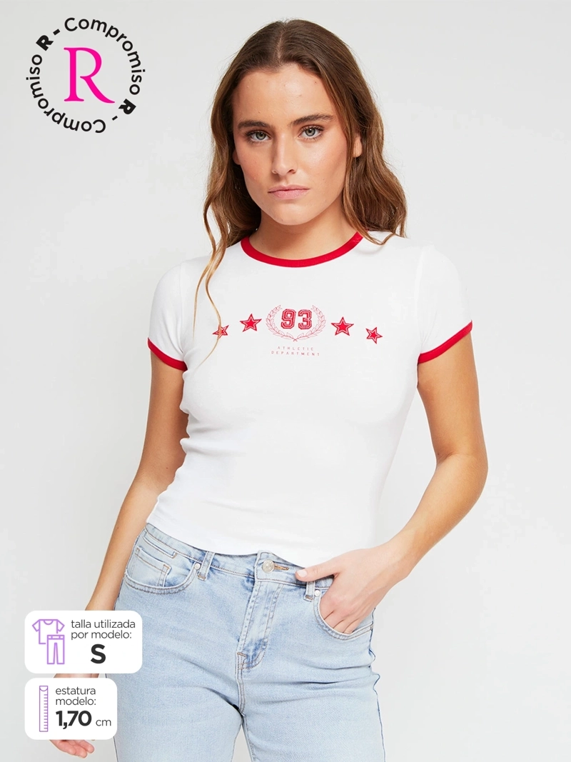 POLERA MUJER INDEX ALGODÓN MANGA CORTA BÁSICA - 1
