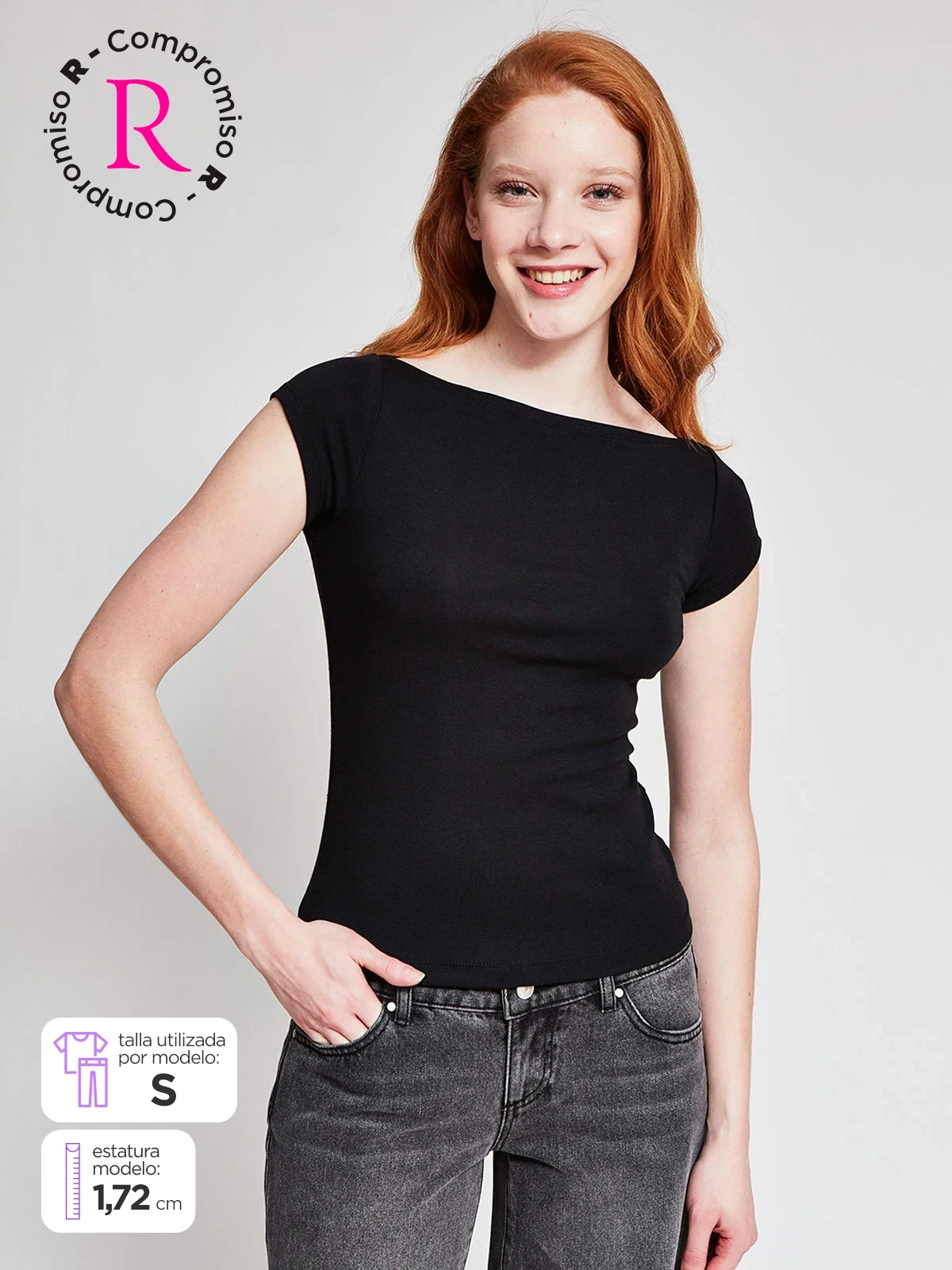 POLERA MUJER INDEX ALGODÓN MANGA CORTA BÁSICA - 1
