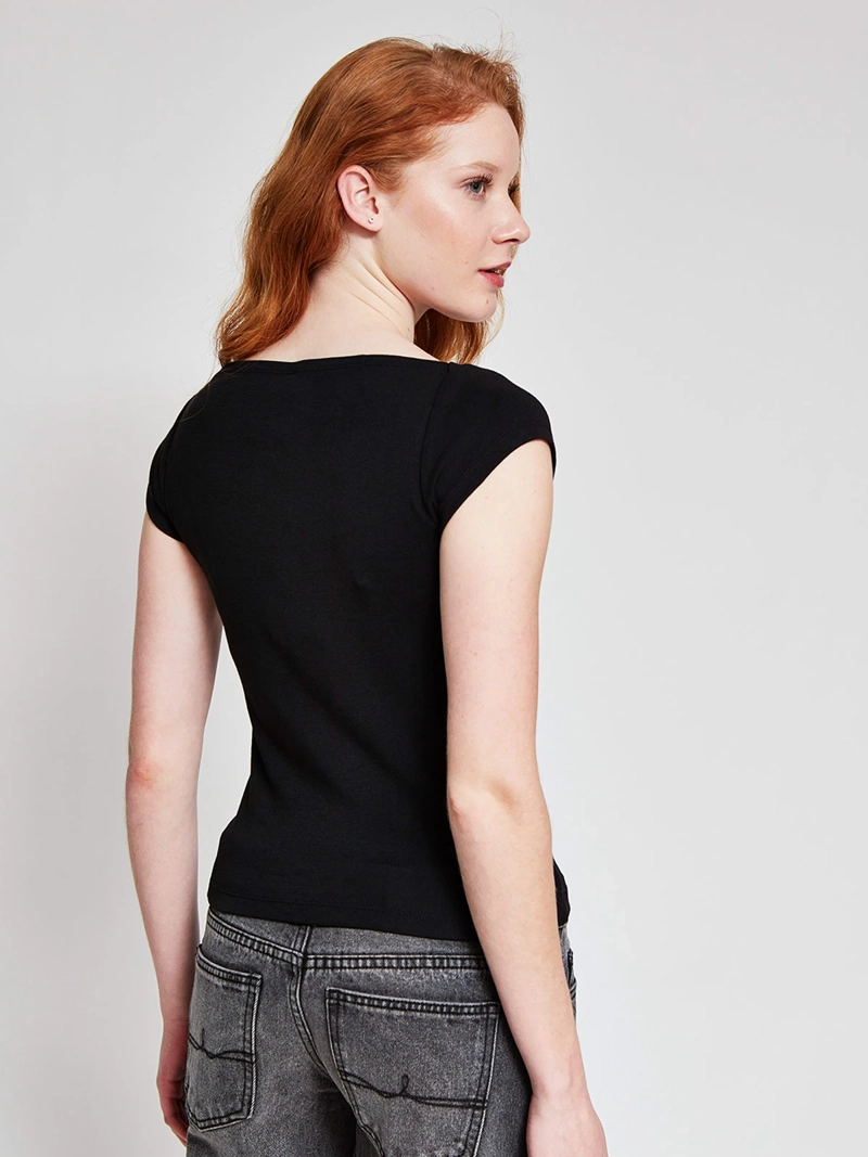 POLERA MUJER INDEX ALGODÓN MANGA CORTA BÁSICA - 2