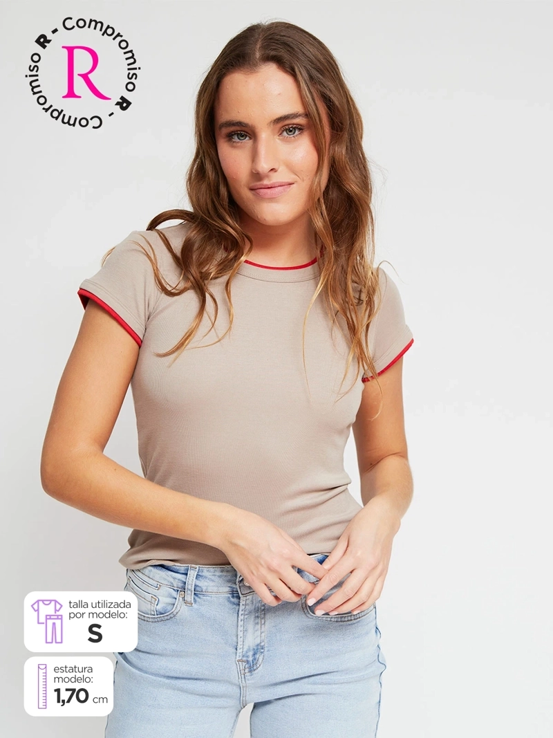 POLERA MUJER INDEX MANGA CORTA BÁSICA - 1