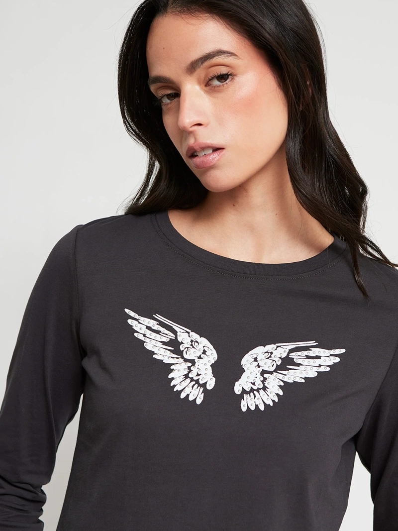 POLERA MUJER INDEX ALGODÓN MANGA LARGA ESTAMPADA - 4