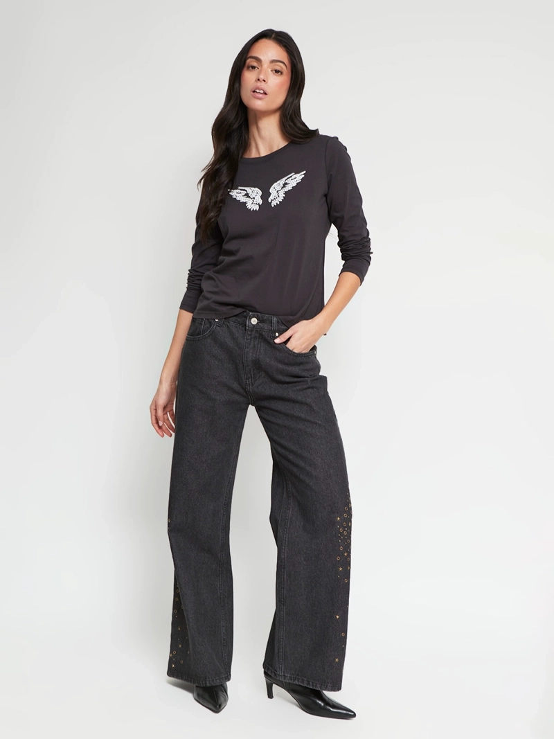 POLERA MUJER INDEX ALGODÓN MANGA LARGA ESTAMPADA - 5