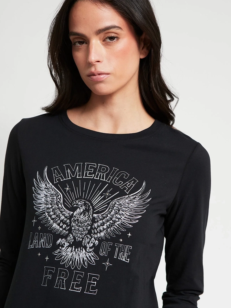 POLERA MUJER INDEX ALGODÓN MANGA LARGA ESTAMPADA - 4