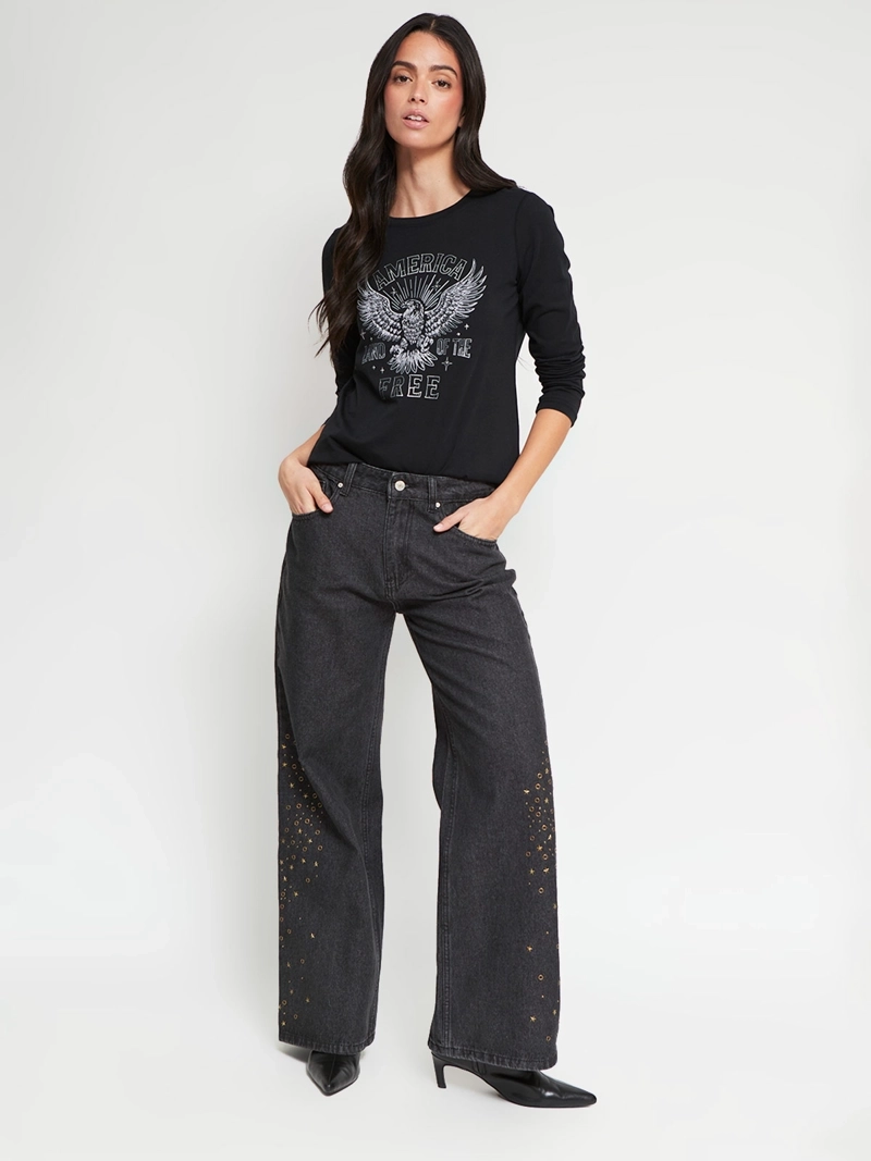 POLERA MUJER INDEX ALGODÓN MANGA LARGA ESTAMPADA - 5