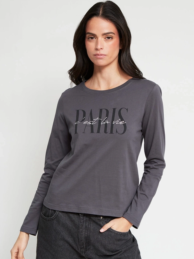 POLERA MUJER INDEX ALGODÓN MANGA LARGA ESTAMPADA - 2
