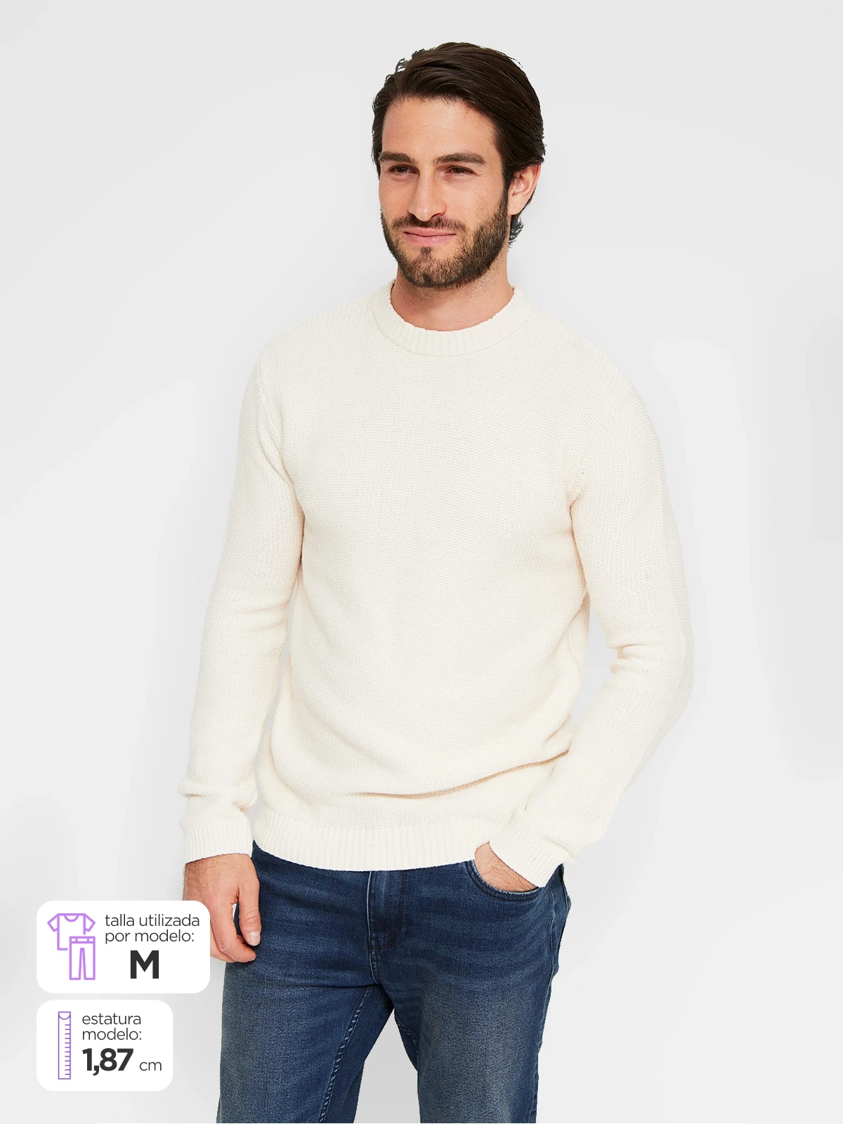 SWEATER HOMBRE MARQUIS ALGODÓN CUELLO REDONDO - 1