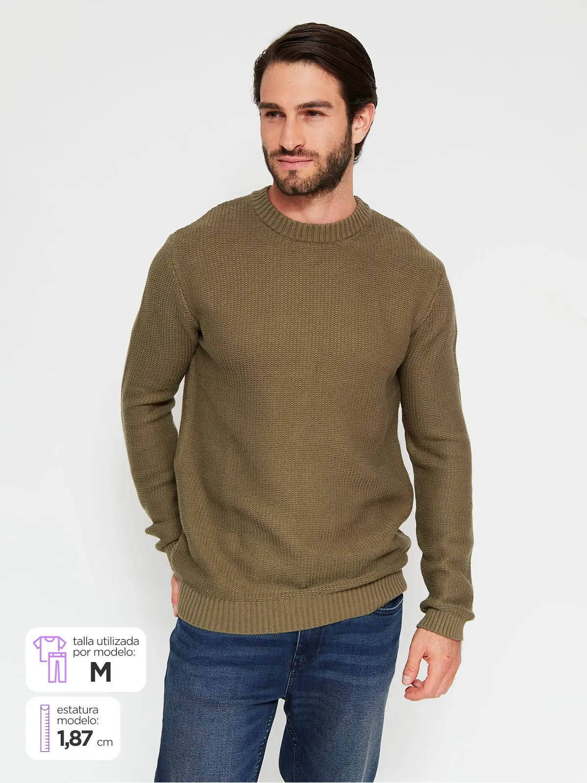 SWEATER HOMBRE MARQUIS ALGODÓN CUELLO REDONDO - 1