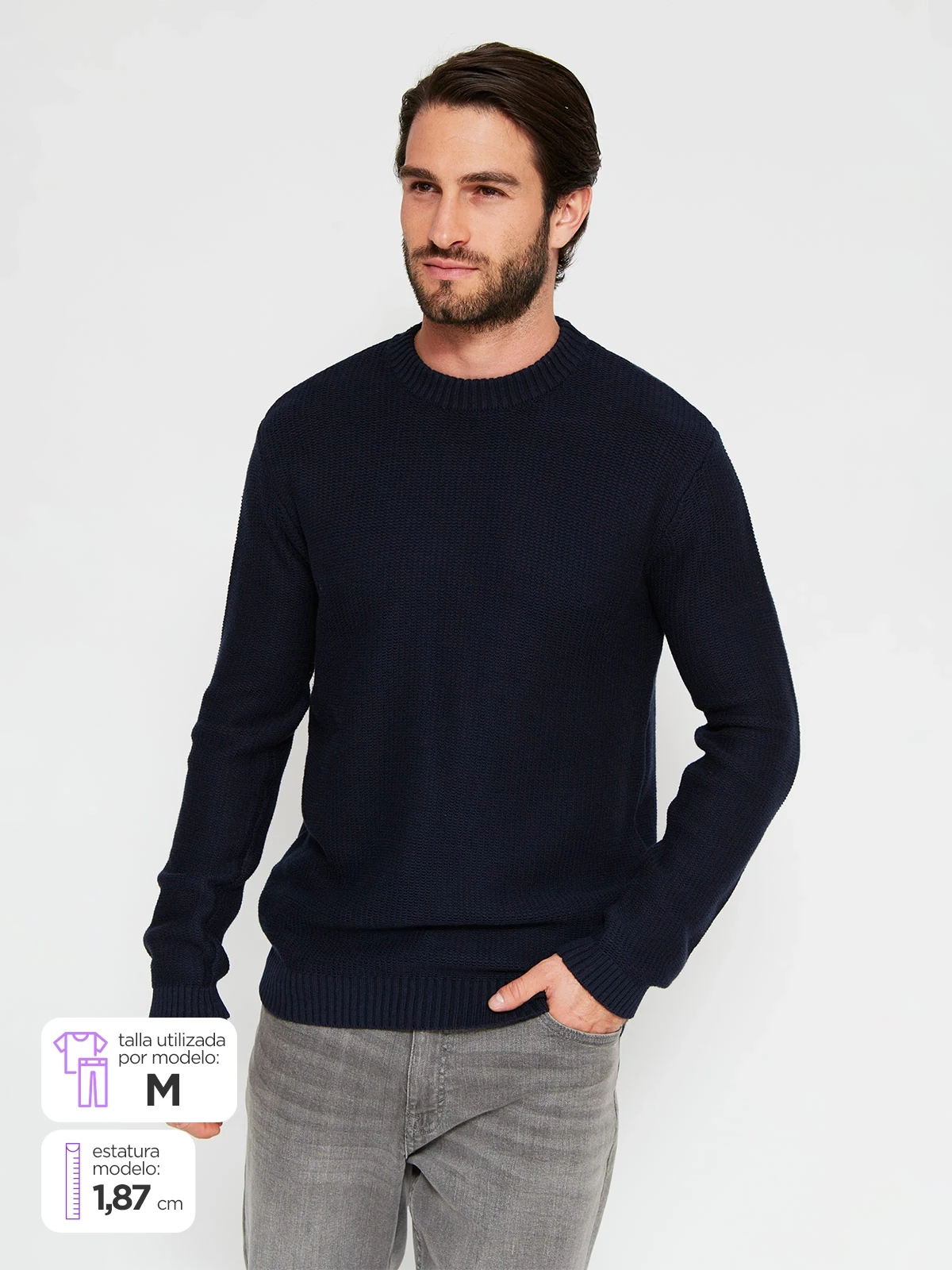 SWEATER HOMBRE MARQUIS ALGODÓN CUELLO REDONDO - 1