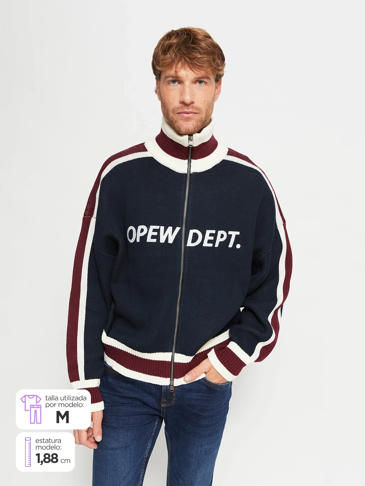 SWEATER HOMBRE INDEX ALGODÓN FULL ZIPPER - 1