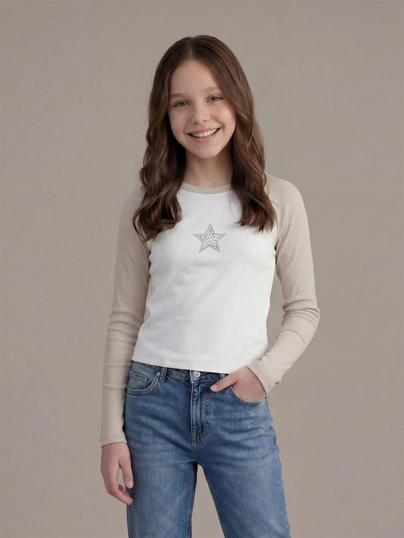 POLERA MANGA LARFA NIÑA INDEX TEEN STAR - 1