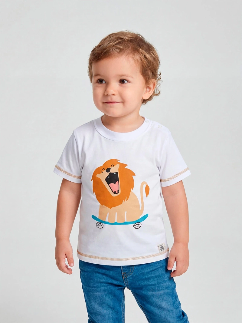 POLERA NIÑO BABY HARVEST ALGODÓN MANGA CORTA ESTAMPADA
