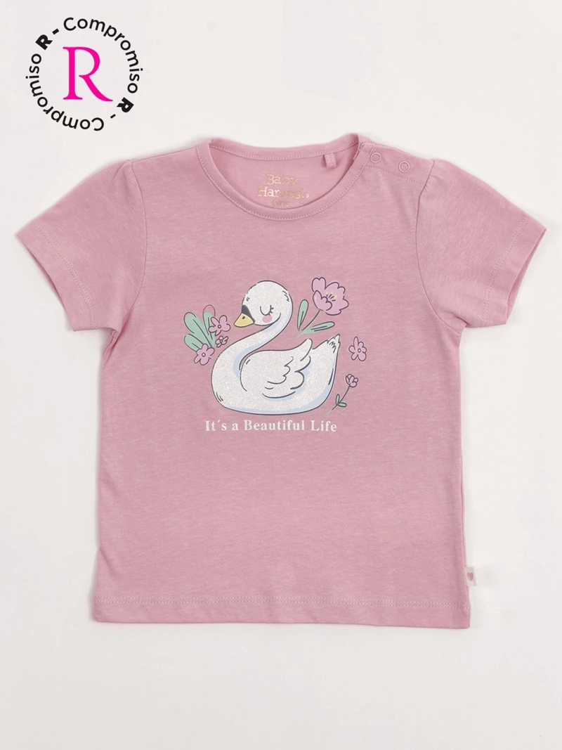 POLERA NIÑA BABY HARVEST ALGODÓN MANGA CORTA BÁSICA