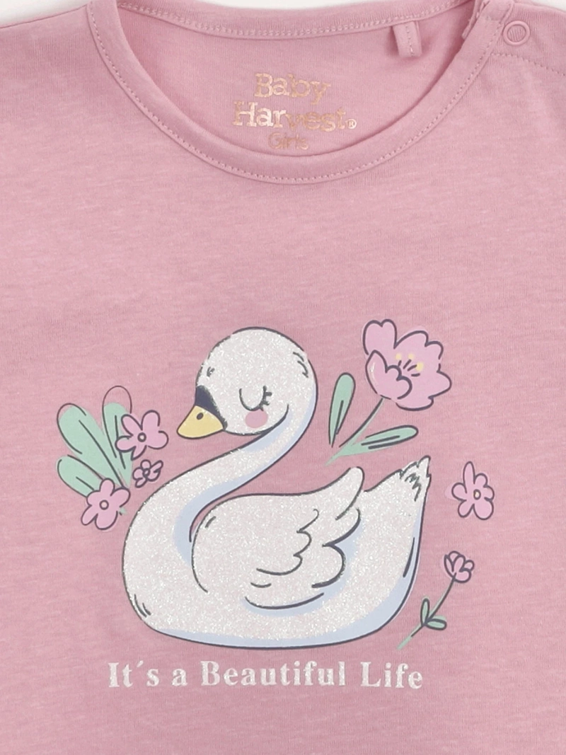 POLERA NIÑA BABY HARVEST ALGODÓN MANGA CORTA BÁSICA - 3
