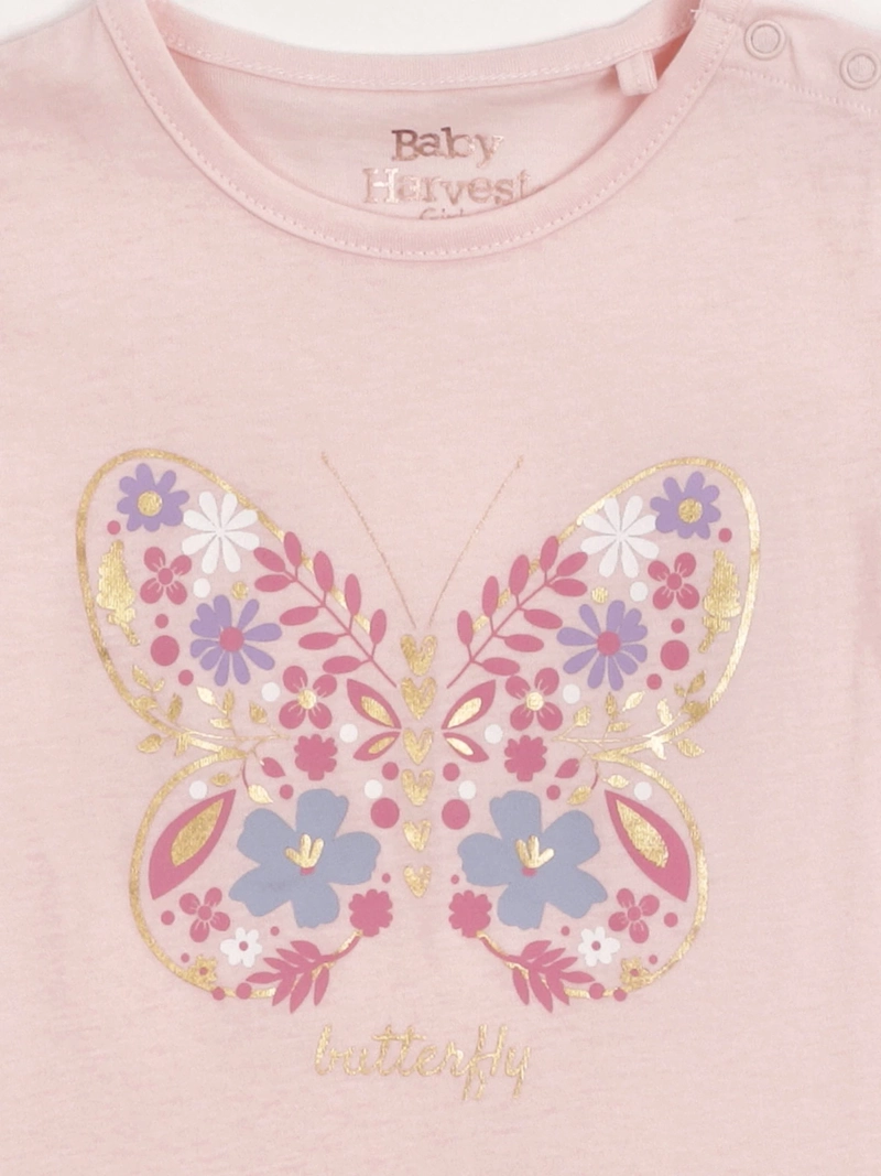 POLERA NIÑA BABY HARVEST ALGODÓN MANGA CORTA BÁSICA - 3