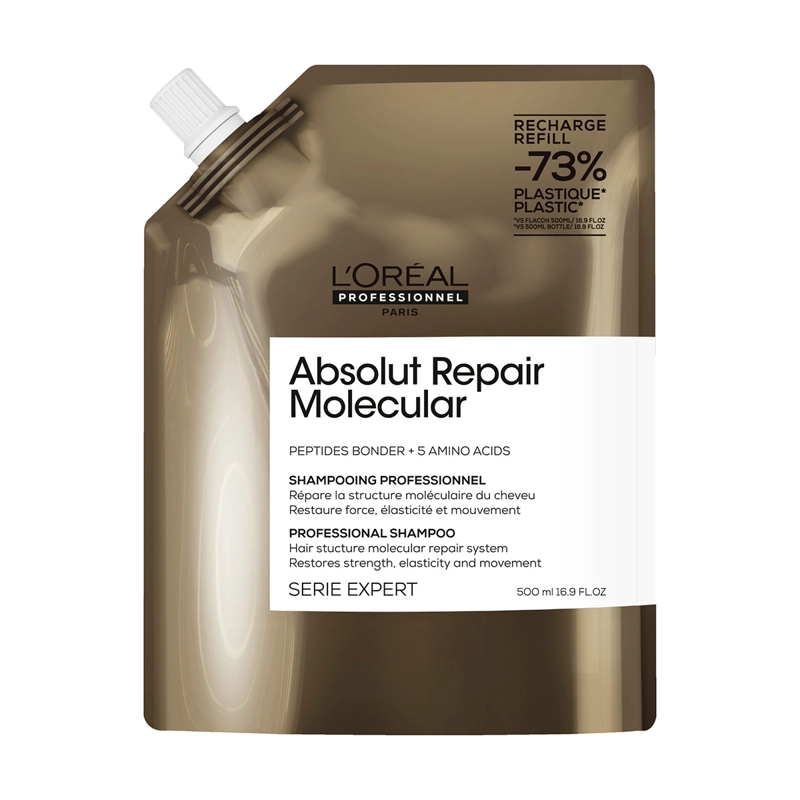 REFILL SHAMPOO REPARACIÓN L'ORÉAL PROFESSIONNEL ABSOLUT REPAIR MOLECULAR 500 ML  - 1