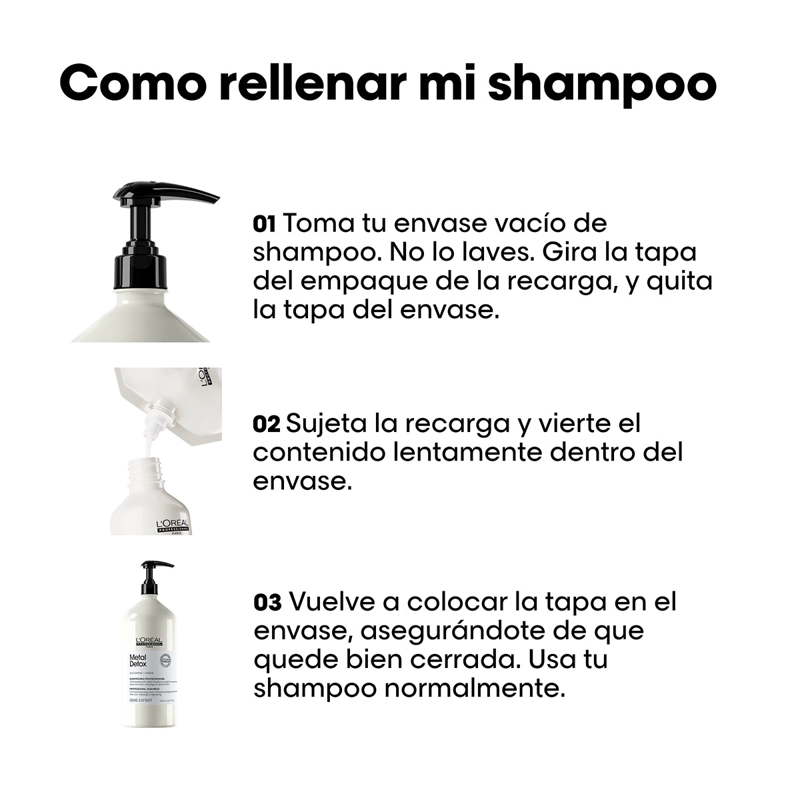 REFILL SHAMPOO LORÉAL PROFESSIONNEL METAL DETOX 500ML - 5