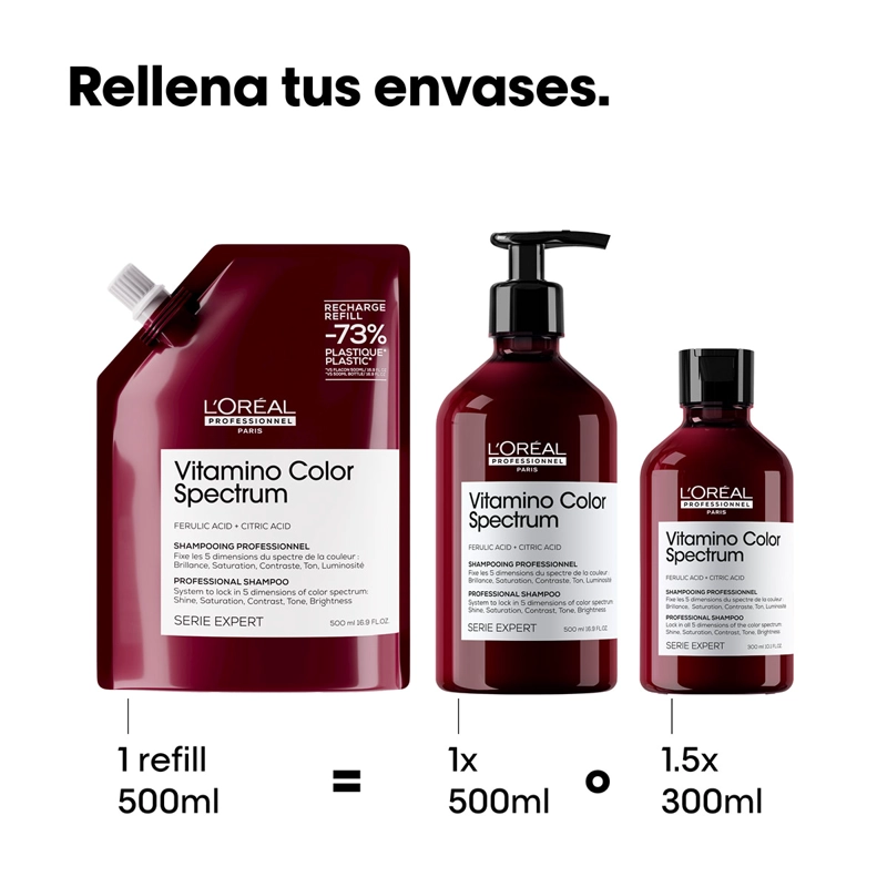 REFILL SHAMPOO CUIDADO COLOR L'OREAL PROFESSIONNEL VITAMINO COLOR SPECTRUM 500 ML  - 2