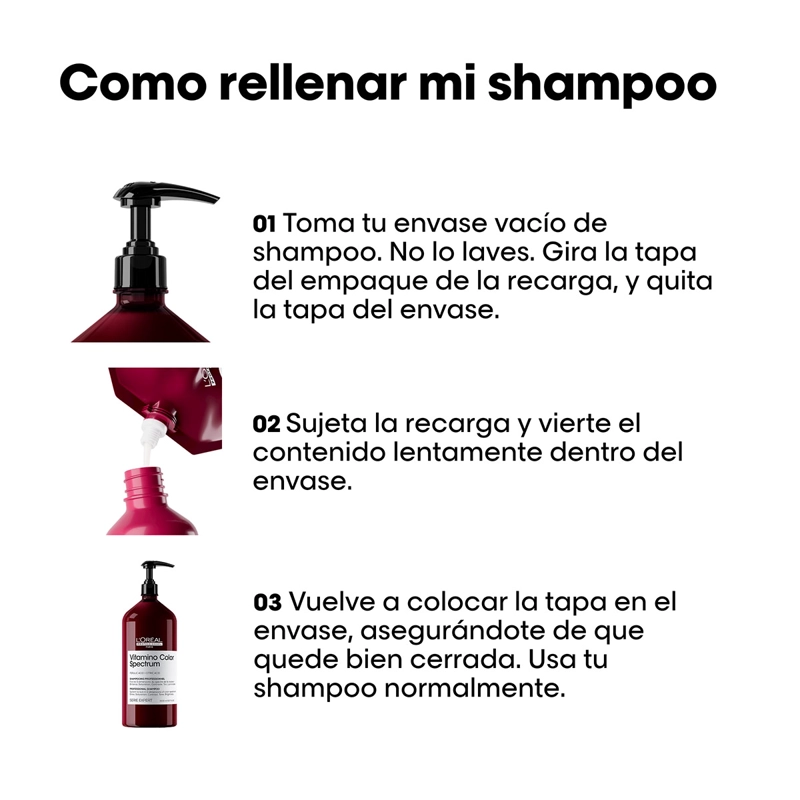 REFILL SHAMPOO CUIDADO COLOR L'OREAL PROFESSIONNEL VITAMINO COLOR SPECTRUM 500 ML  - 5