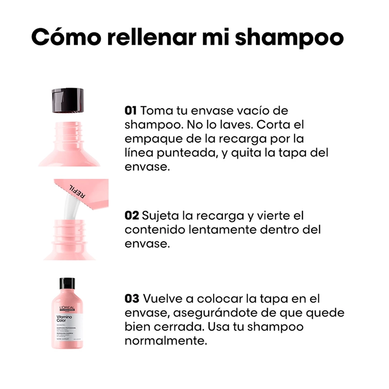 REFILL SHAMPOO CUIDADO COLOR L'OREAL PROFESSIONNEL VITAMINO COLOR SPECTRUM 240 ML  - 5
