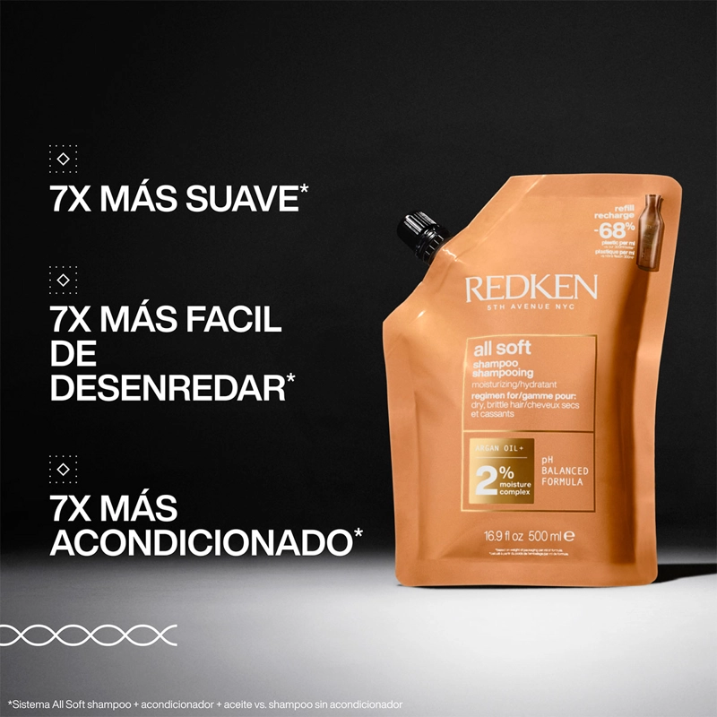 REFILL SHAMPOO REDKEN HIDRATANTE ALL SOFT 500 ML - 2