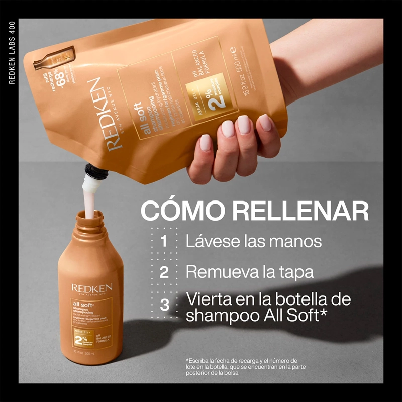 REFILL SHAMPOO REDKEN HIDRATANTE ALL SOFT 500 ML - 4